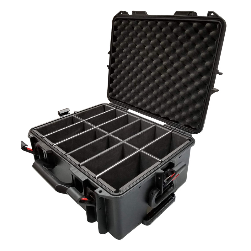 ProX VAULTX XM-MAXI12 Boîtier étanche pour 12 lampes ApeLabs MAXI avec poignée et roues extensibles