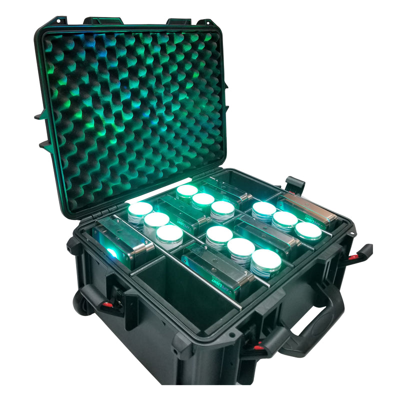 ProX VAULTX XM-MAXI12 Boîtier étanche pour 12 lampes ApeLabs MAXI avec poignée et roues extensibles