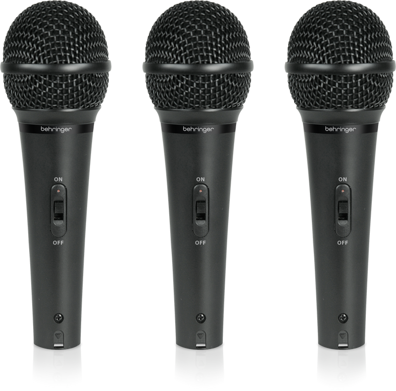 Behringer XM1800S 3 Dynamic Cardioid Vocal Microphones Set Of 3