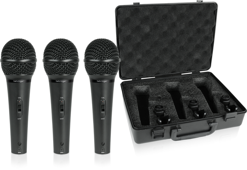 Behringer XM1800S 3 Dynamic Cardioid Vocal Microphones Set Of 3
