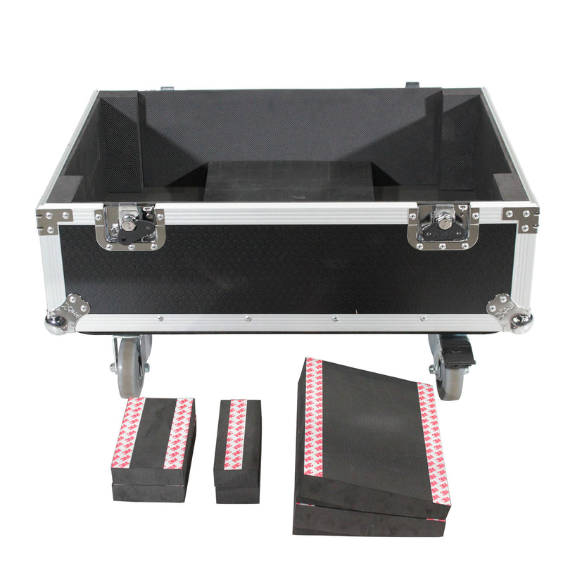 ProX X-RCF-HDL10AX2W Fits 2x RCF HDL 10-A Line Array Speakers Flight Case with 4 inch Wheels