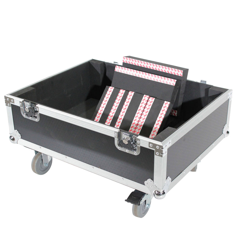 ProX X-RCF-HDL10AX2W Fits 2x RCF HDL 10-A Line Array Speakers Flight Case with 4 inch Wheels