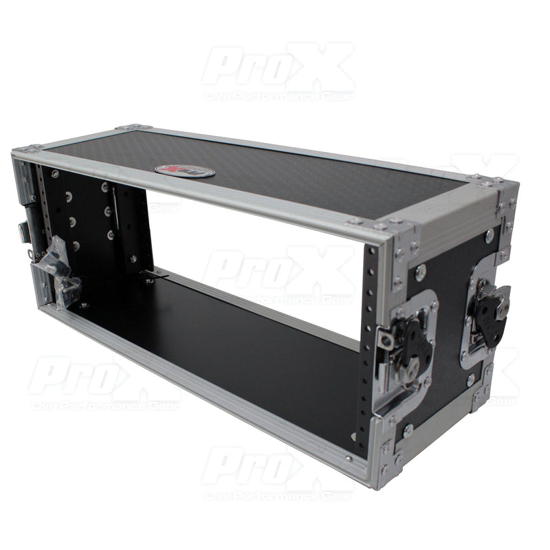 ProX X-4U7D 4U Deluxe Effect Rack 7" de profondeur rail à rail avec poignée