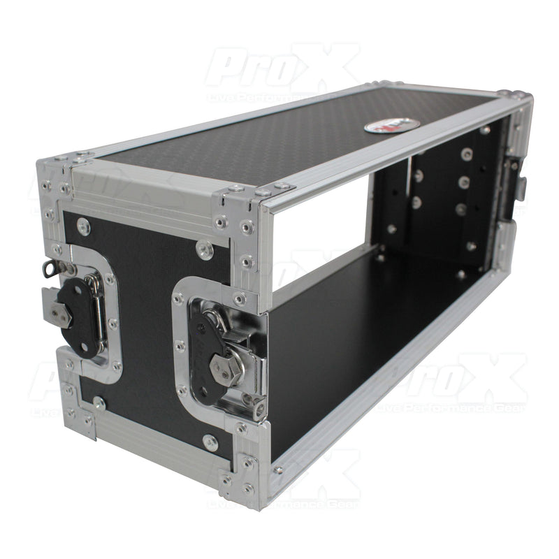 ProX X-4U7D 4U Deluxe Effect Rack 7" de profondeur rail à rail avec poignée