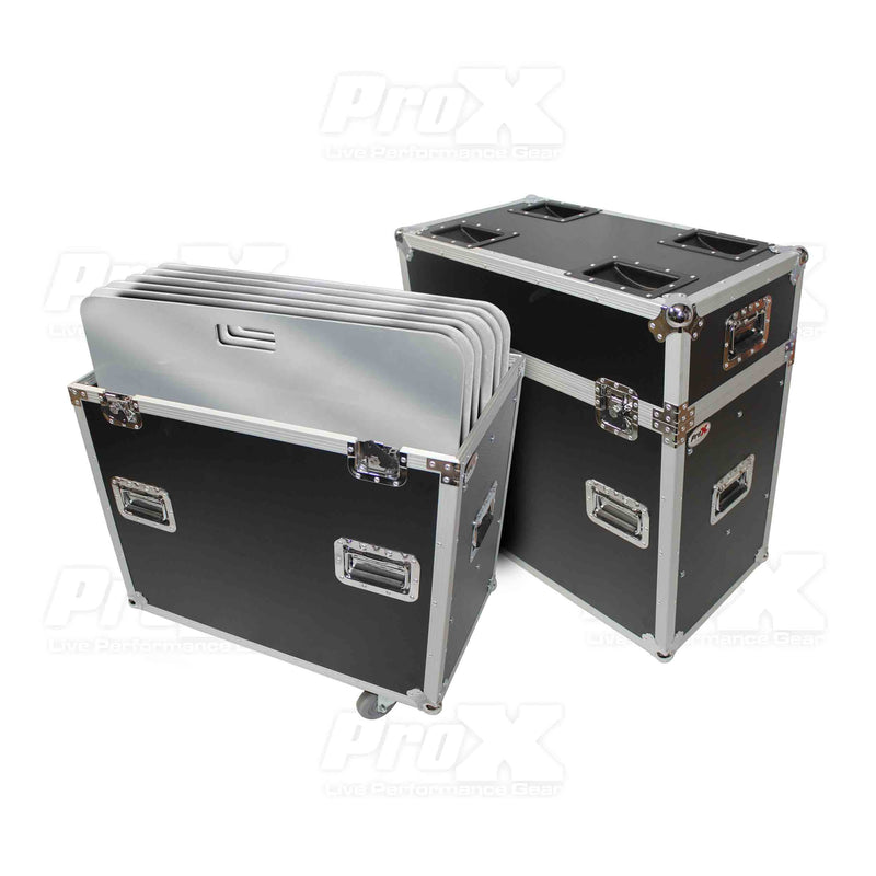 ProX XS-6XBP3030PACK Flight/Road Case avec 6 pièces plaque de base en aluminium 30 "x 30" (paquet)