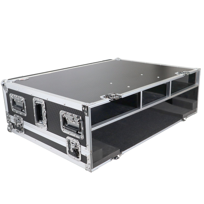 ProX XS-BX32DHW Flight Hard Road Case ProX Mixer Case with Doghouse and Wheels fits Behringer X32