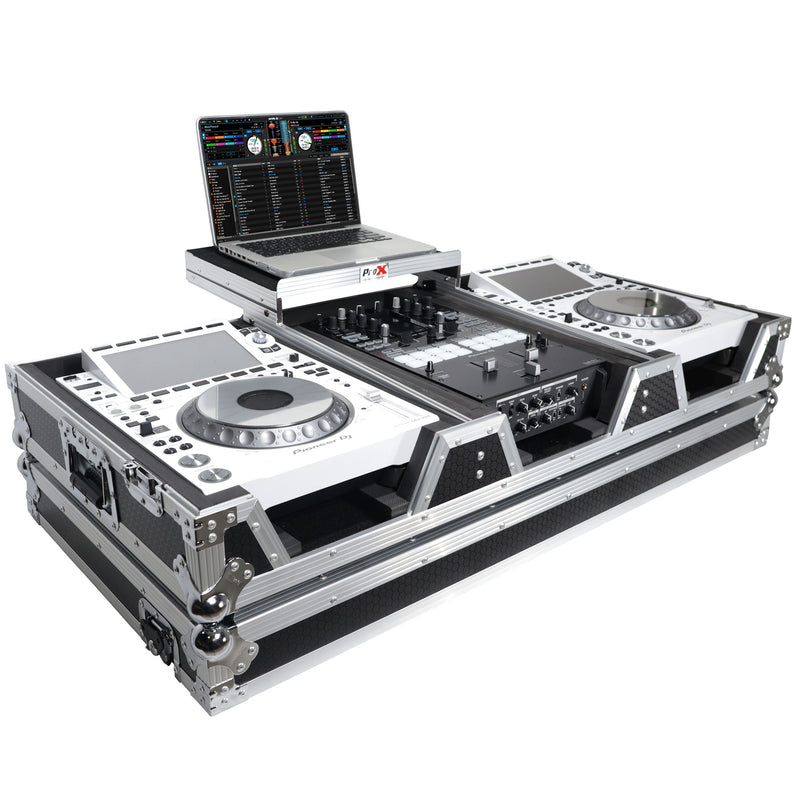ProX XS-CDM3000WLT Flight Case DJ Coffin for Pioneer Mixer DJM-900NXS2 and 2 CDJ-3000 W-Wheels and Laptop Shelf