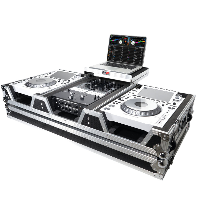 ProX XS-CDM3000WLT Flight Case DJ Coffin for Pioneer Mixer DJM-900NXS2 and 2 CDJ-3000 W-Wheels and Laptop Shelf