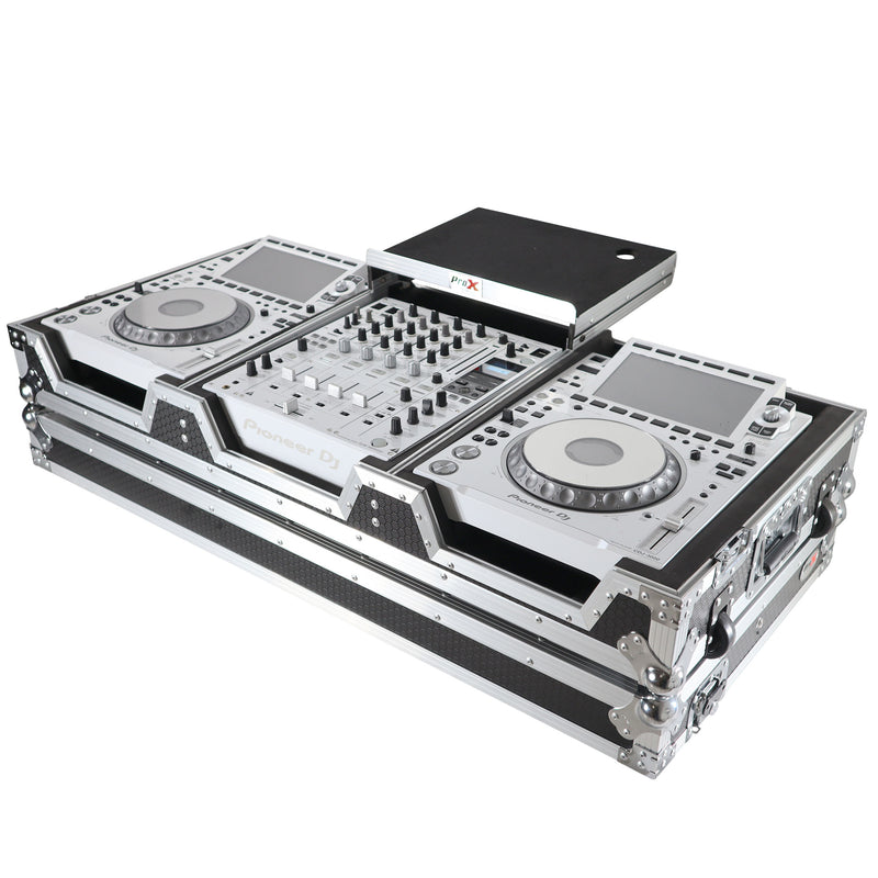 ProX XS-CDM3000WLT Flight Case DJ Coffin for Pioneer Mixer DJM-900NXS2 and 2 CDJ-3000 W-Wheels and Laptop Shelf