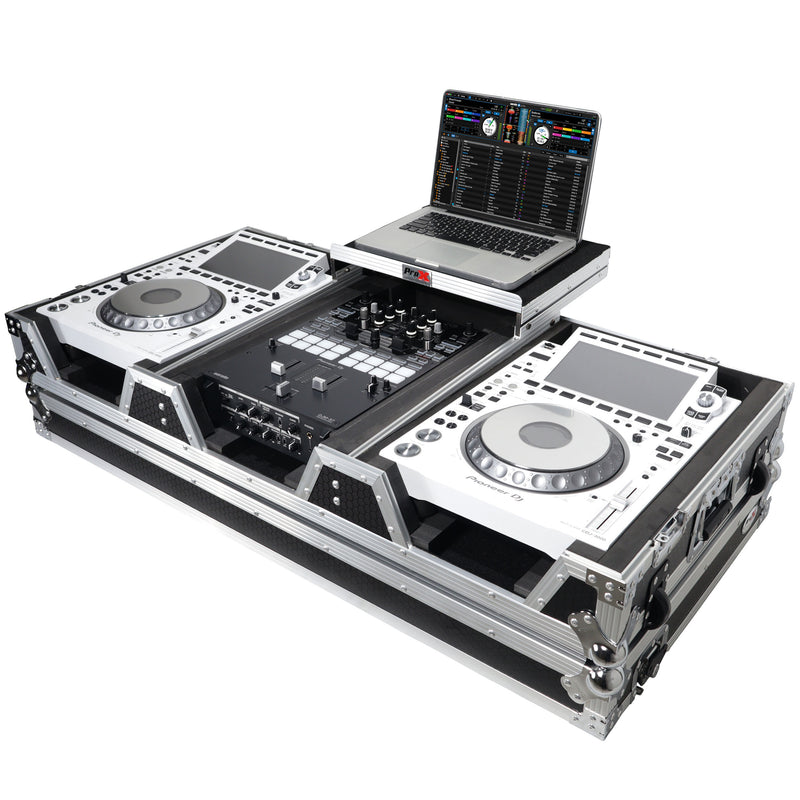ProX XS-CDM3000WLT Flight Case DJ Coffin for Pioneer Mixer DJM-900NXS2 and 2 CDJ-3000 W-Wheels and Laptop Shelf