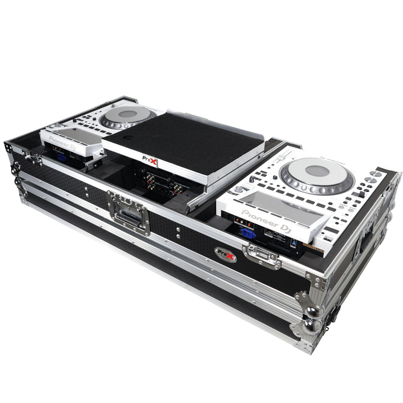 ProX XS-CDM3000WLT Flight Case DJ Coffin for Pioneer Mixer DJM-900NXS2 and 2 CDJ-3000 W-Wheels and Laptop Shelf