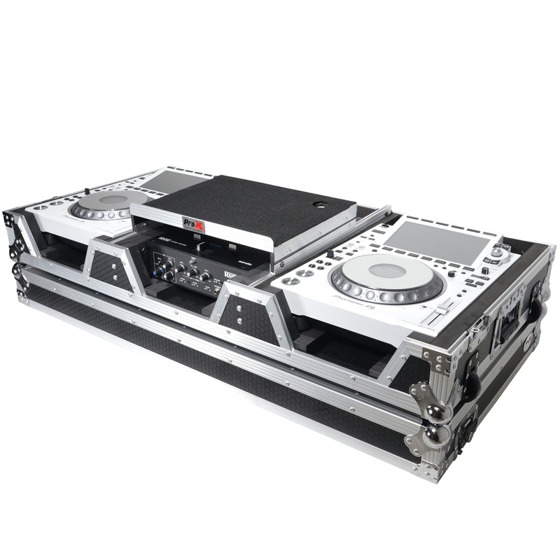 ProX XS-CDM3000WLT Flight Case DJ Coffin for Pioneer Mixer DJM-900NXS2 and 2 CDJ-3000 W-Wheels and Laptop Shelf