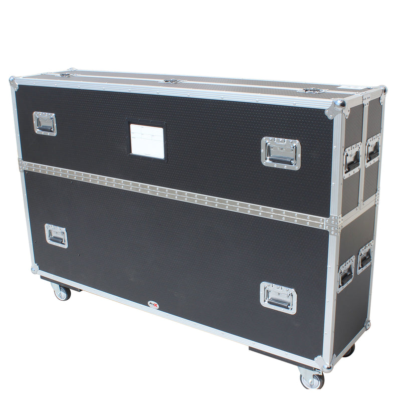 ProX XS-LCD5570WX2 Universal Case for Flat Panel Monitor LED-LCD-Plasma TV Dual 55" to 70" Adjustable Flight Case W-4 Inch Casters