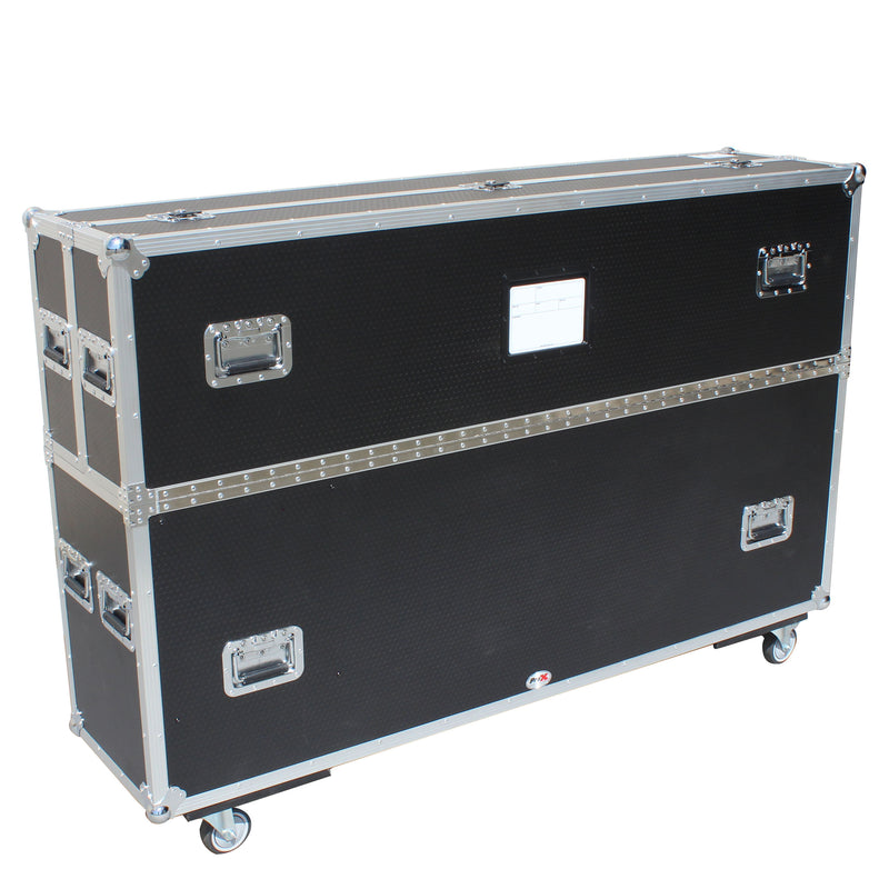 ProX XS-LCD5570WX2 Universal Case for Flat Panel Monitor LED-LCD-Plasma TV Dual 55" to 70" Adjustable Flight Case W-4 Inch Casters