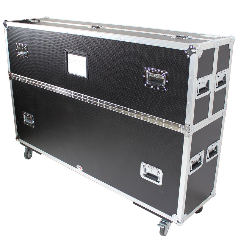 ProX XS-LCD5570WX2 Universal Case for Flat Panel Monitor LED-LCD-Plasma TV Dual 55" to 70" Adjustable Flight Case W-4 Inch Casters
