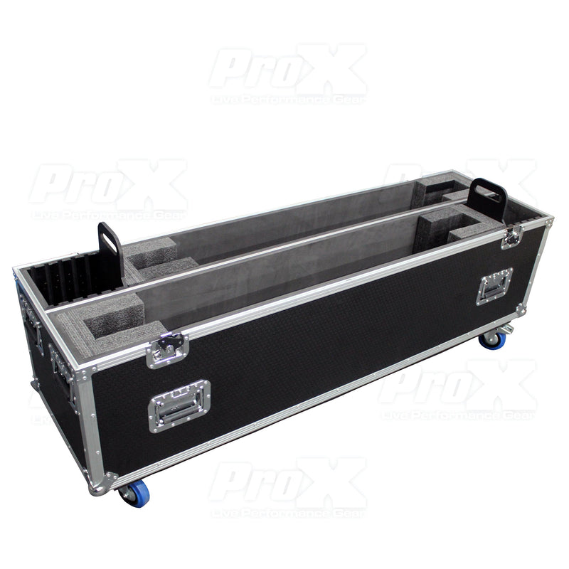 ProX XS-LCD7080WX2 TV LED-LCD-Plasma Double Flight Case réglable de 70" à 80" avec roulettes de 4"