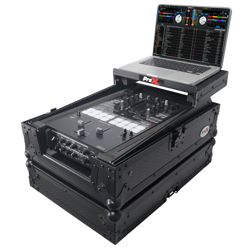 ProX XS-M11LTBL Fits Pioneer DJM S11/Rane 70/72 MK2 w/Laptop Shelf (Black on Black)