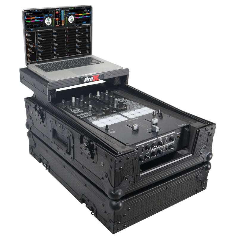 ProX XS-M11LTBL Fits Pioneer DJM S11/Rane 70/72 MK2 w/Laptop Shelf (Black on Black)
