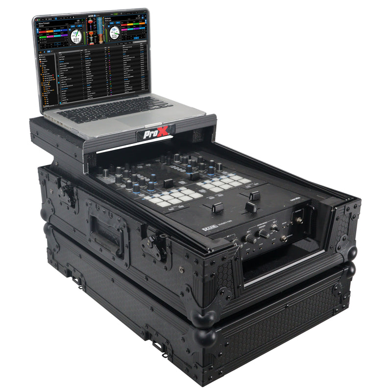 ProX XS-M11LTBL Fits Pioneer DJM S11/Rane 70/72 MK2 w/Laptop Shelf (Black on Black)