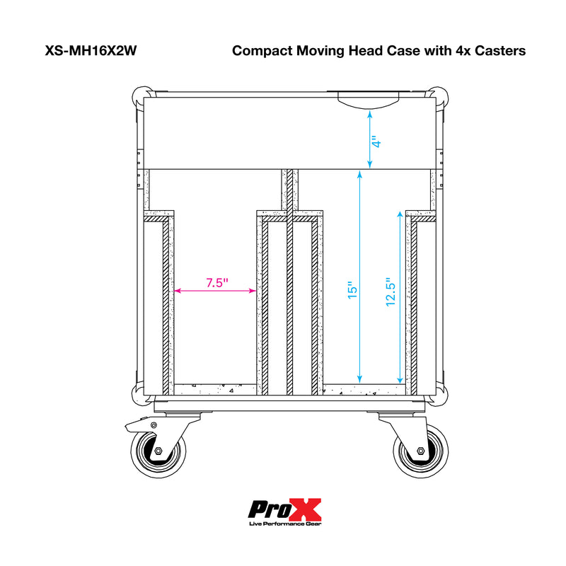 ProX XS-MH16X2W Fits Vizi Beam RXONE & Intimidator Spot 260 Style Moving Head Lighting Case for 2 Units