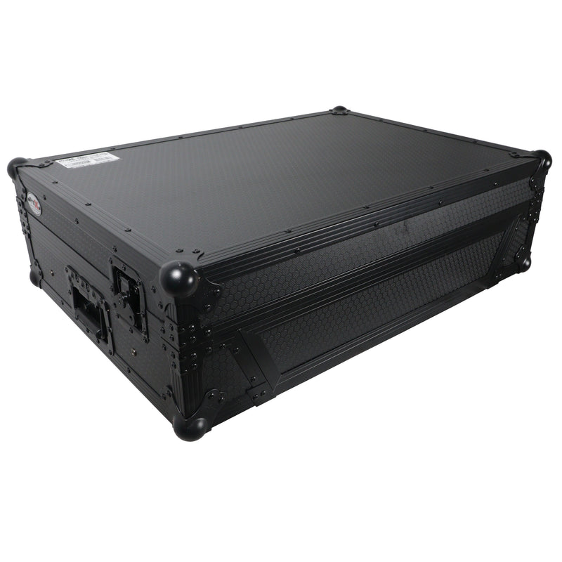 ProX XS-PRIME4 WLTBL Flight Case for Denon Prime 4 DJ Controller w/Sliding Laptop Shelf, 1U Rack Space, and Wheels (Black Finish)