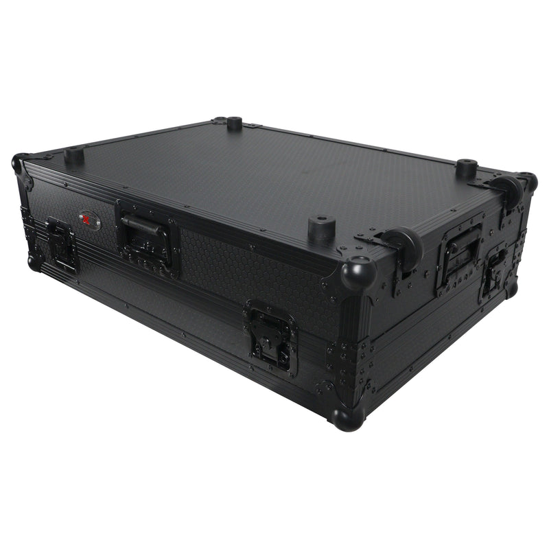 ProX XS-PRIME4 WLTBL Flight Case for Denon Prime 4 DJ Controller w/Sliding Laptop Shelf, 1U Rack Space, and Wheels (Black Finish)