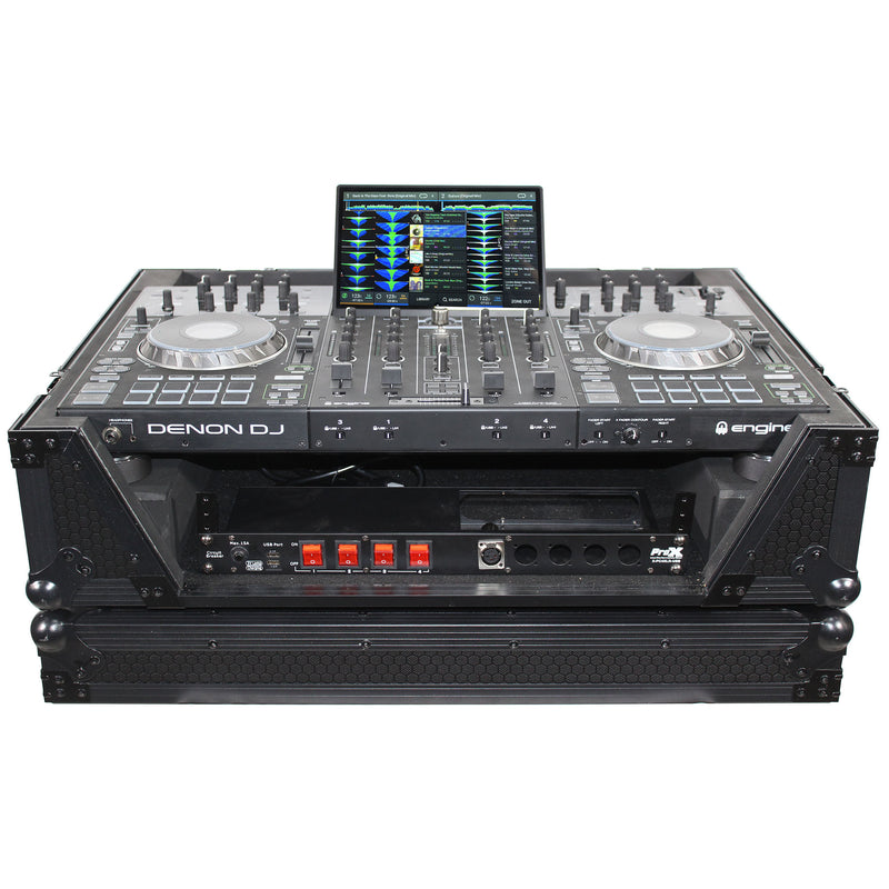 ProX XS-PRIME4WBL2U Flight Case for Denon Prime 4 Standalone DJ System W-2U Rackspace & Wheels