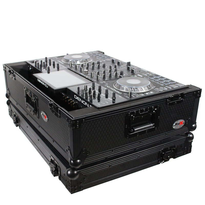 ProX XS-PRIME4WBL2U Flight Case for Denon Prime 4 Standalone DJ System W-2U Rackspace & Wheels