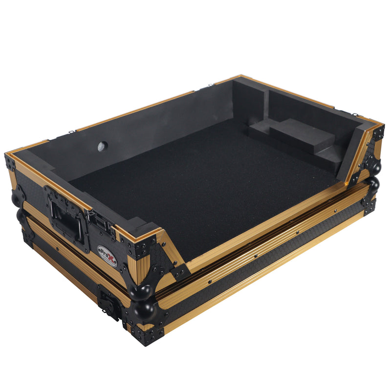 Prox xs-raneone-w-fgld ata flight style road case for rane one dj contrôleur w / roues (en édition limitée en or)