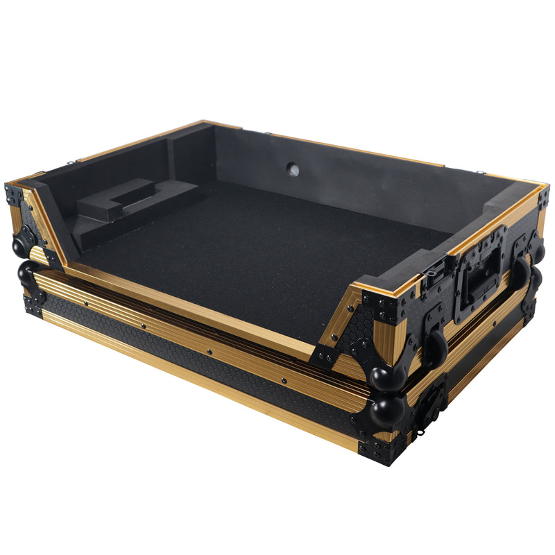 Prox xs-raneone-w-fgld ata flight style road case for rane one dj contrôleur w / roues (en édition limitée en or)
