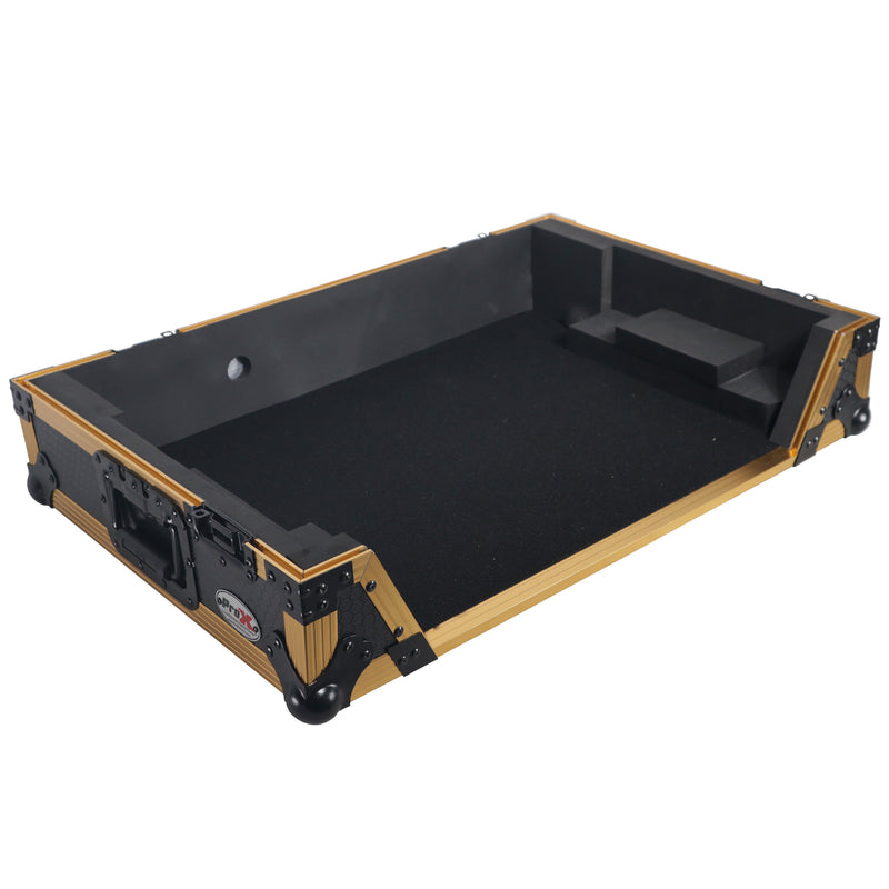 Prox xs-raneone-w-fgld ata flight style road case for rane one dj contrôleur w / roues (en édition limitée en or)