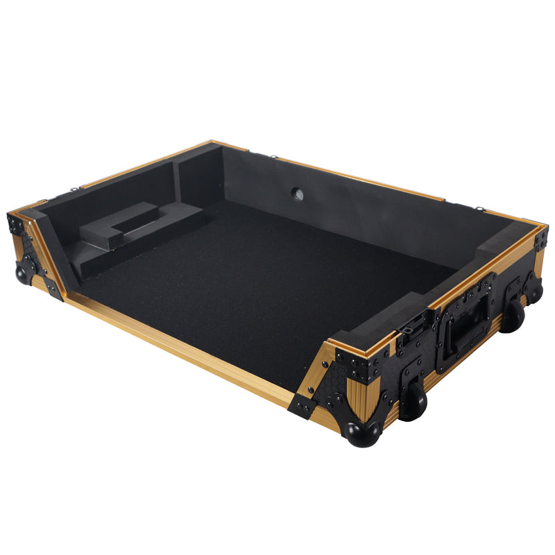 Prox xs-raneone-w-fgld ata flight style road case for rane one dj contrôleur w / roues (en édition limitée en or)