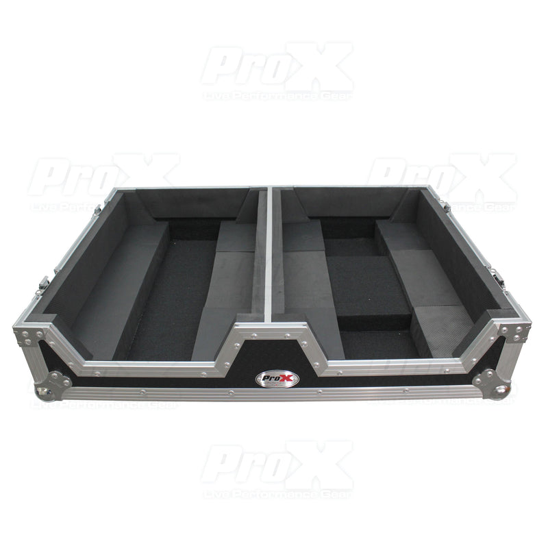 ProX XS-SCDM12W Lecteur CD simple et boîtier de mixage 12" avec roues à profil bas et poignée rétractable 