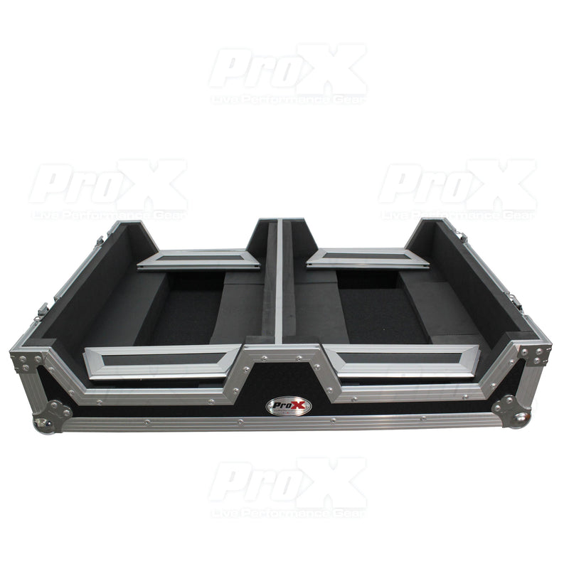 ProX XS-SCDM12W Lecteur CD simple et boîtier de mixage 12" avec roues à profil bas et poignée rétractable 