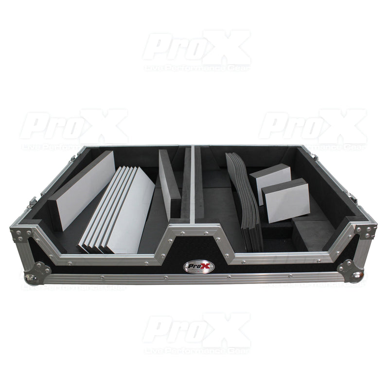 ProX XS-SCDM12W Lecteur CD simple et boîtier de mixage 12" avec roues à profil bas et poignée rétractable 