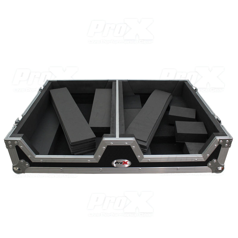 ProX XS-SCDM12W Lecteur CD simple et boîtier de mixage 12" avec roues à profil bas et poignée rétractable 