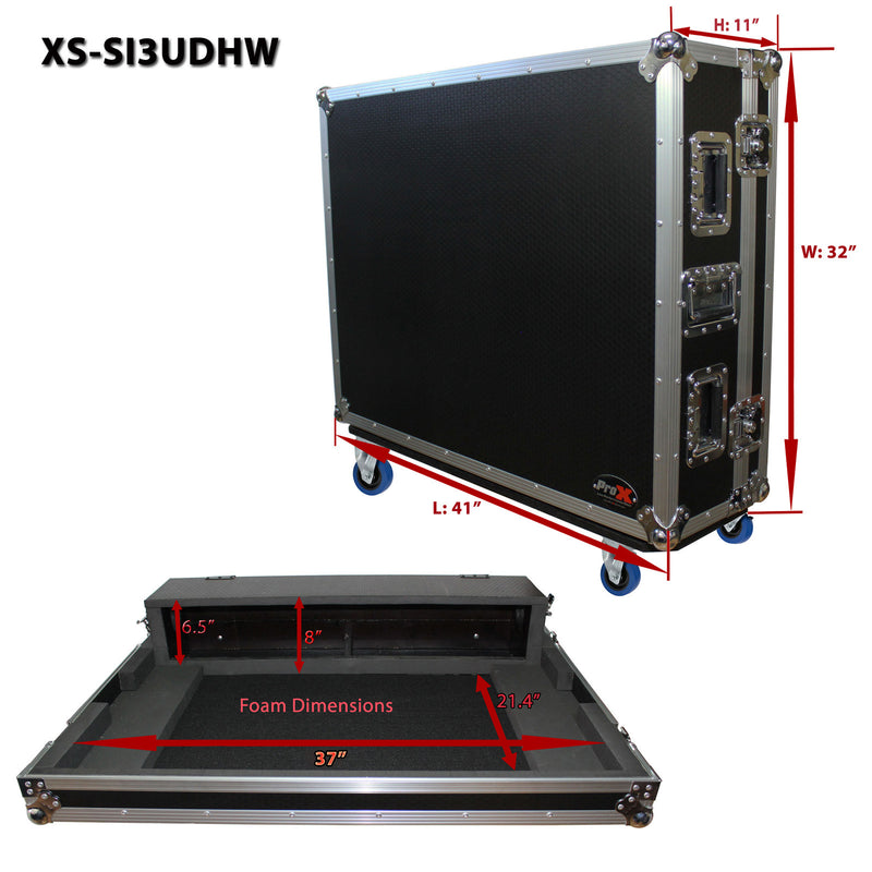 ProX XS-SI3UDHW Fits Soundcraft SI Performer 3 and Expression 3 Mixer Console Case w/Doghouse and Wheels