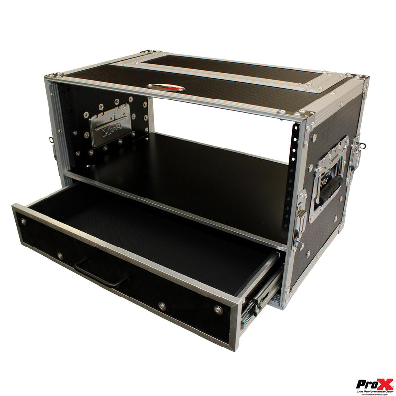 ProX XS-WM4U2DR Flight Case ATA Style Rack 12 In. Deep 4U W/2U Drawer