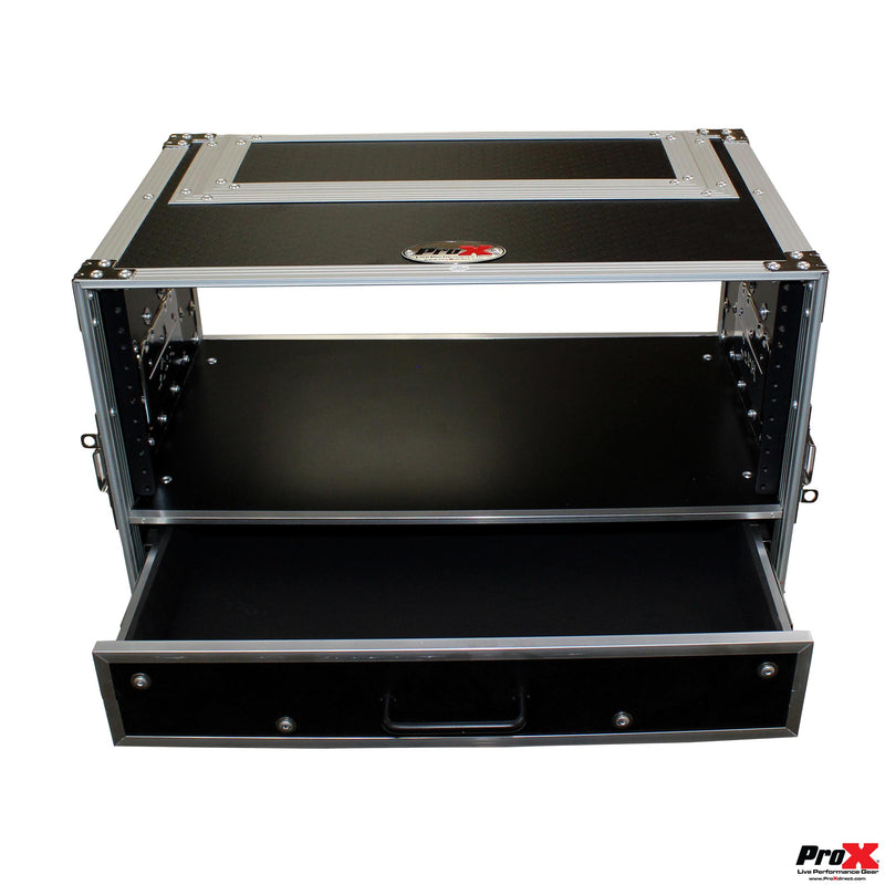 ProX XS-WM4U2DR Flight Case ATA Style Rack 12 In. Deep 4U W/2U Drawer