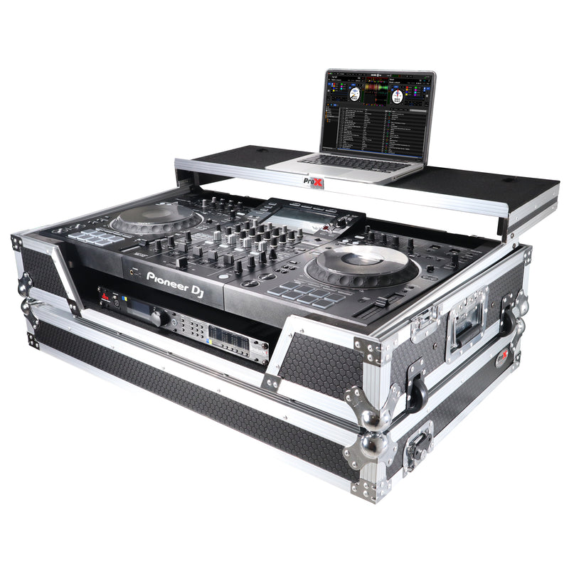 ProX XS-XDJXZ WLT pour étui Pioneer XDJ-XZ DDJ-SZ2 avec étagère et roulettes coulissantes pour ordinateur portable