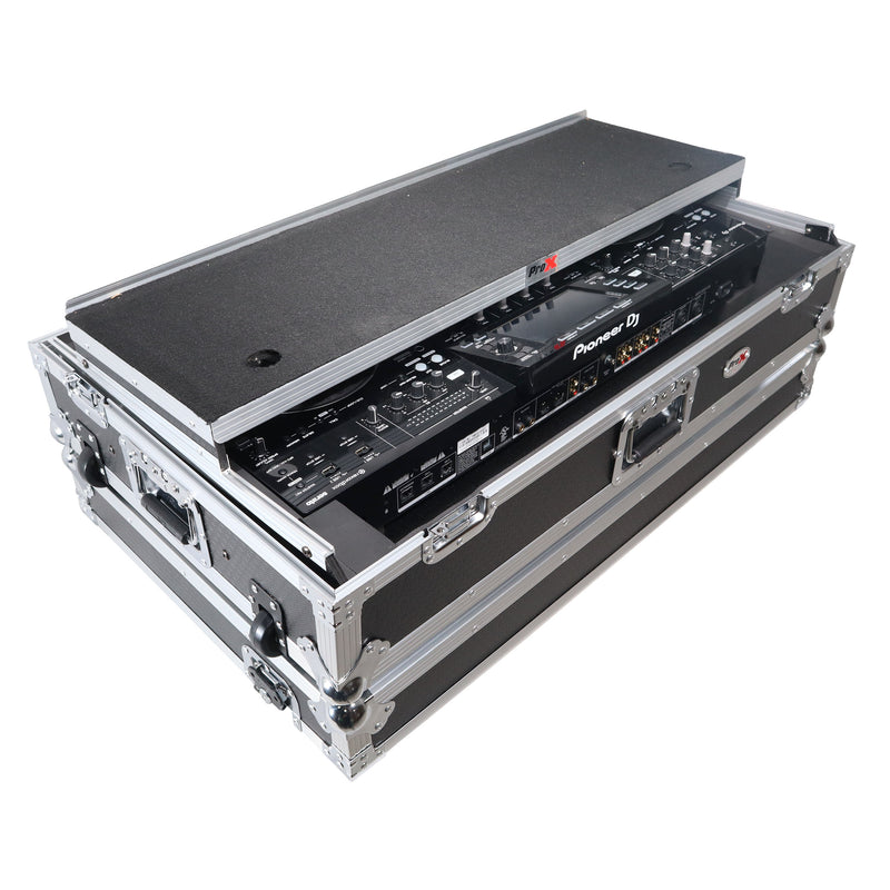 ProX XS-XDJXZ WLT pour étui Pioneer XDJ-XZ DDJ-SZ2 avec étagère et roulettes coulissantes pour ordinateur portable