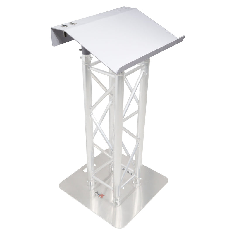 ProX XT-LECTERN24 WH Pupitre en treillis 24" en aluminium pour F34 avec 4 connecteurs perforés pour la série D (finition blanche)