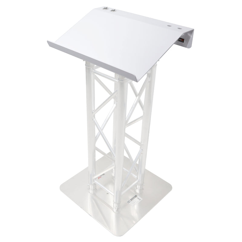 ProX XT-LECTERN24 WH Pupitre en treillis 24" en aluminium pour F34 avec 4 connecteurs perforés pour la série D (finition blanche)