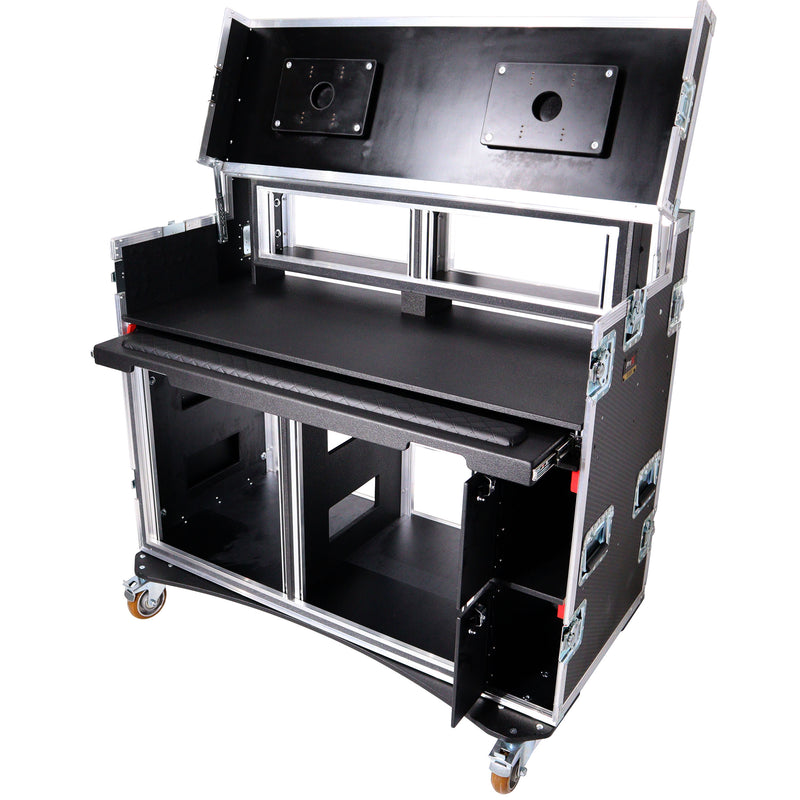 ProX Mobile XZF-AVPRO 2X12U 2X4U AV Broadcasting Streaming Recording Studio Workstation Case