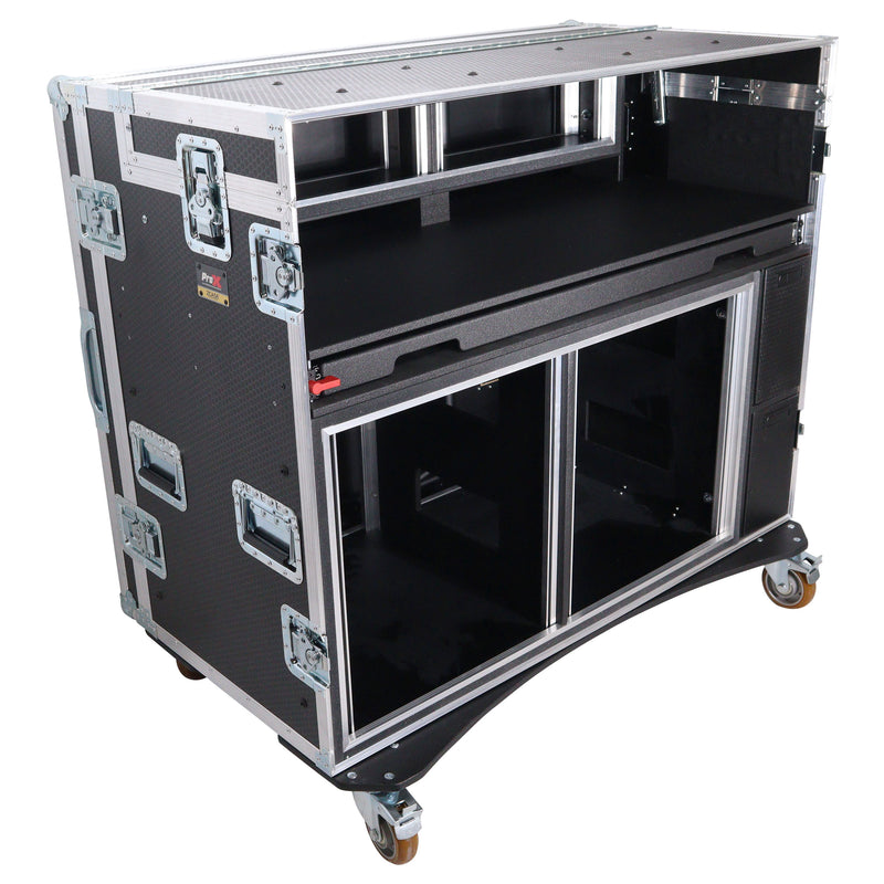 ProX Mobile XZF-AVPRO 2X12U 2X4U AV Broadcasting Streaming Recording Studio Workstation Case
