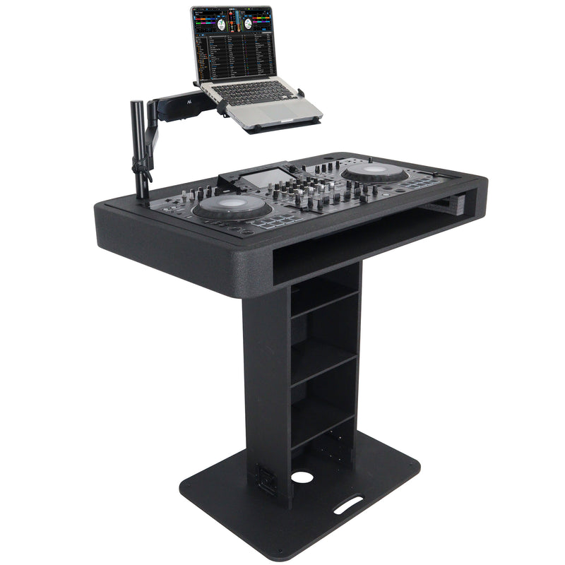 ProX XZF-DJCTBL Control Tower DJ Podium for Pioneer DDJ-REV7 XDJ-XZ DDJ-1000 RANE One (Black Finish)