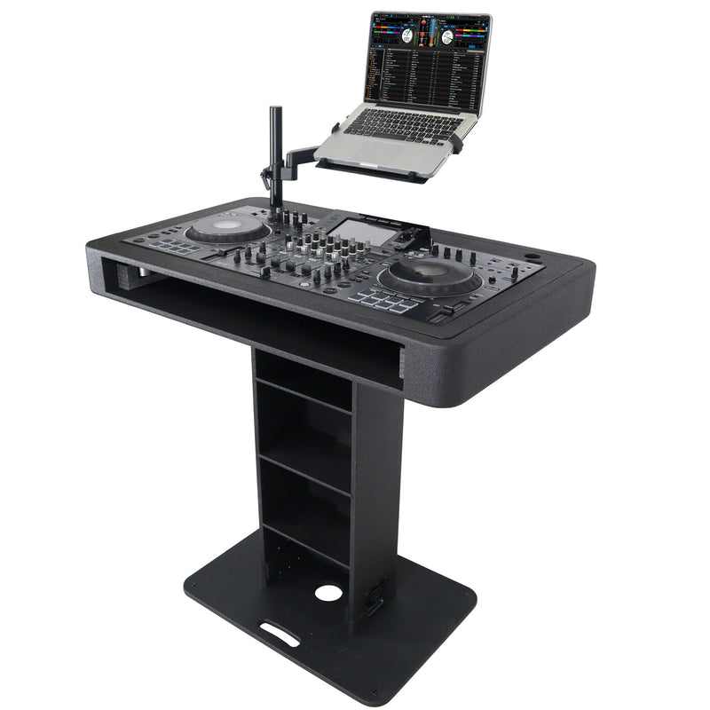 ProX XZF-DJCTBL Control Tower DJ Podium for Pioneer DDJ-REV7 XDJ-XZ DDJ-1000 RANE One (Black Finish)