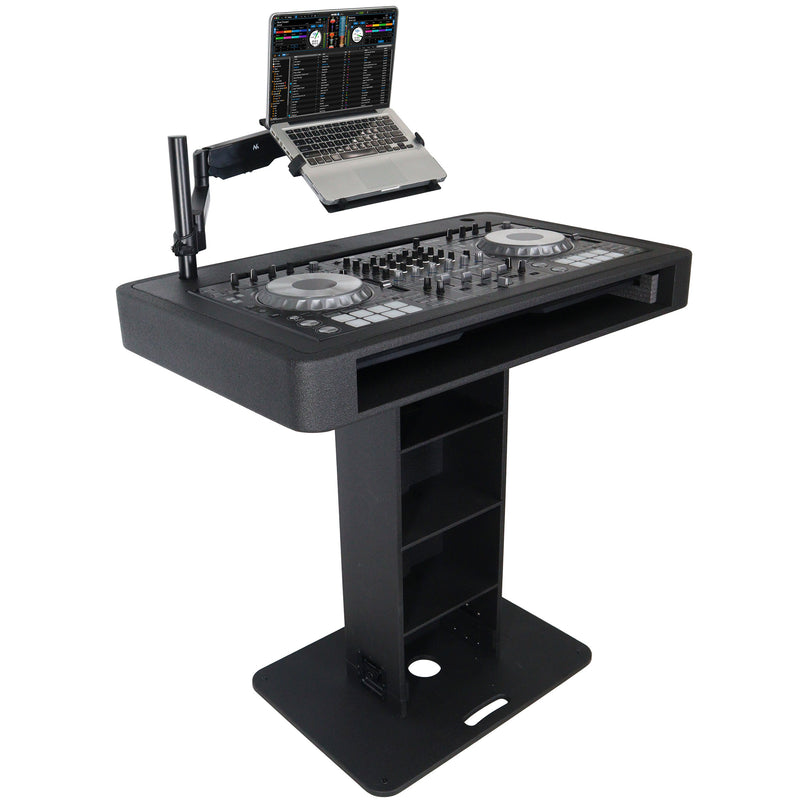 ProX XZF-DJCTBL Control Tower DJ Podium for Pioneer DDJ-REV7 XDJ-XZ DDJ-1000 RANE One (Black Finish)