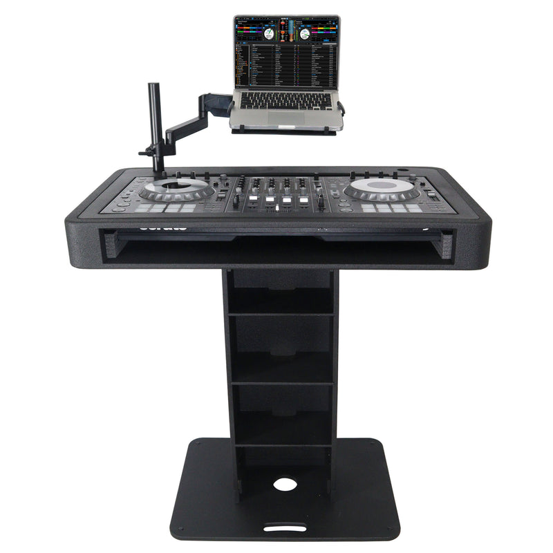 ProX XZF-DJCTBL Control Tower DJ Podium for Pioneer DDJ-REV7 XDJ-XZ DDJ-1000 RANE One (Black Finish)