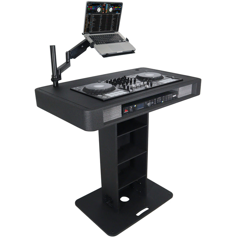 ProX XZF-DJCTBL Control Tower DJ Podium for Pioneer DDJ-REV7 XDJ-XZ DDJ-1000 RANE One (Black Finish)